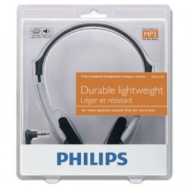 Наушники PHILIPS SBCHL145/10, проводные, 1,2 м, накладные, mini-jack 3,5 мм, серебристые