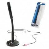 Микрофон настольный SVEN MK-490, кабель 2,4 м, 58 дБ, гибкая ножка, кнопка включения, черный, SV-0430490