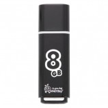 Флэш-диск 8 GB, SMARTBUY Glossy, USB 2.0, черный, SB8GBGS-K