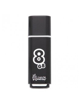 Флэш-диск 8 GB, SMARTBUY Glossy, USB 2.0, черный, SB8GBGS-K