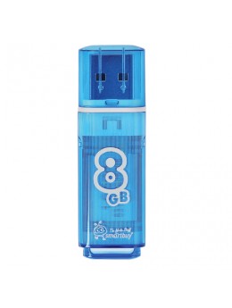 Флэш-диск 8 GB, SMARTBUY Glossy, USB 2.0, синий, SB8GBGS-B