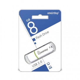 Флэш-диск 8 GB, SMARTBUY Crown, USB 2.0, белый, SB8GBCRW-W