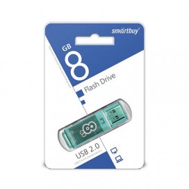 Флэш-диск 8 GB, SMARTBUY Glossy, USB 2.0, зеленый, SB8GBGS-G