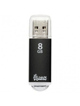 Флэш-диск 8 GB, SMARTBUY V-Cut, USB 2.0, металлический корпус, черный, SB8GBVC-K