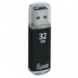 Флэш-диск 32 GB, SMARTBUY V-Cut, USB 2.0, металлический корпус, черный, SB32GBVC-K