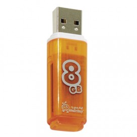 Флэш-диск 8 GB, SMARTBUY Glossy, USB 2.0, оранжевый, SB8GBGS-Or