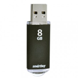 Флэш-диск 8 GB, SMARTBUY V-Cut, USB 2.0, металлический корпус, черный, SB8GBVC-K