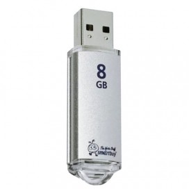 Флэш-диск 8 GB, SMARTBUY V-Cut, USB 2.0, металлический корпус, серебристый, SB8GBVC-S