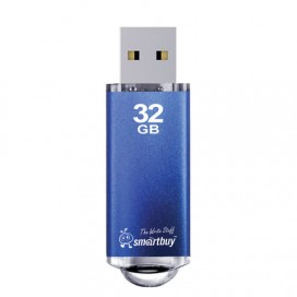 Флэш-диск 32 GB, SMARTBUY V-Cut, USB 2.0, металлический корпус, синий, SB32GBVC-B
