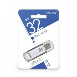 Флэш-диск 32 GB, SMARTBUY V-Cut, USB 2.0, металлический корпус, серебристый, SB32GBVC-S