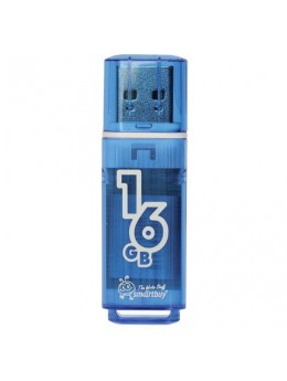 Флэш-диск 16 GB, SMARTBUY Glossy, USB 2.0, синий, SB16GBGS-B