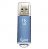Флэш-диск 16 GB, SMARTBUY V-Cut, USB 2.0, металлический корпус, синий, SB16GBVC-B