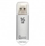 Флэш-диск 16 GB, SMARTBUY V-Cut, USB 2.0, металлический корпус, серебристый, SB16GBVC-S