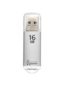 Флэш-диск 16 GB, SMARTBUY V-Cut, USB 2.0, металлический корпус, серебристый, SB16GBVC-S