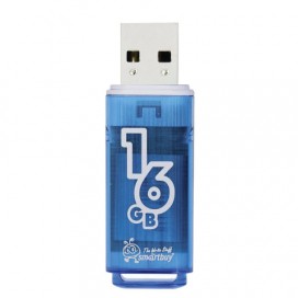 Флэш-диск 16 GB, SMARTBUY Glossy, USB 2.0, синий, SB16GBGS-B