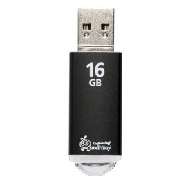 Флэш-диск 16 GB, SMARTBUY V-Cut, USB 2.0, металлический корпус, черный, SB16GBVC-K