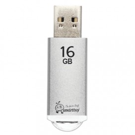 Флэш-диск 16 GB, SMARTBUY V-Cut, USB 2.0, металлический корпус, серебристый, SB16GBVC-S