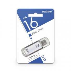 Флэш-диск 16 GB, SMARTBUY V-Cut, USB 2.0, металлический корпус, серебристый, SB16GBVC-S