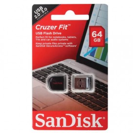 Флэш-диск 64 GB, SANDISK Cruzer Fit, USB 2.0, черный, SDCZ33-064G-B35