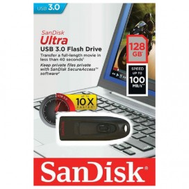 Флэш-диск 128 GB, SANDISK Cruzer Ultra, USB 3.0, черный, SDCZ48-128G-U46