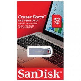 Флэш-диск 32 GB, SANDISK Cruzer Force, USB 2.0, металлический корпус, серебристый, SDCZ71-032G-B35