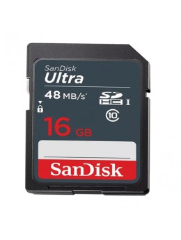 Карта памяти SDHC, 16 GB, SANDISK Ultra, UHS-I U1, 48 Мб/сек. (class 10), DUNB-016G-GN3IN