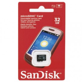 Карта памяти micro SDHC, 32 GB, SANDISK, 4 Мб/сек. (class 4), SDSDQM-032G-B35