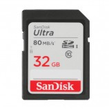 Карта памяти SDHC, 32 GB, SANDISK Ultra, UHS-I U1, 80 Мб/сек. (class 10), DUNC-032G-GN6IN