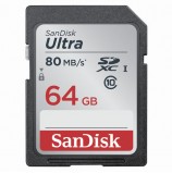 Карта памяти SDXC, 64 GB, SANDISK Ultra UHS-I U1, 80 Мб/сек. (class 10), DUNC-064G-GN6IN