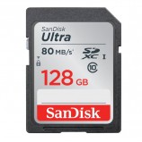 Карта памяти SDXC, 128 GB, SANDISK Ultra, UHS-I U1, 80 Мб/сек. (class 10), DUNC-128G-GN6IN