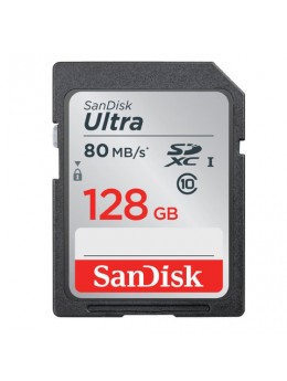 Карта памяти SDXC, 128 GB, SANDISK Ultra, UHS-I U1, 80 Мб/сек. (class 10), DUNC-128G-GN6IN