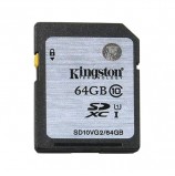 Карта памяти SDXC, 64 GB, KINGSTON, UHS-I U1, 45 Мб/сек. (class 10), SD10VG2/64GB