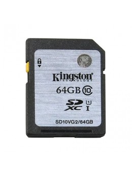 Карта памяти SDXC, 64 GB, KINGSTON, UHS-I U1, 45 Мб/сек. (class 10), SD10VG2/64GB