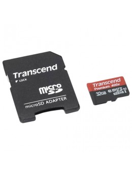 Карта памяти micro SDHC, 32 GB, TRANSCEND Premium 400x, UHS-I U1, 60 Мб/сек. (class 10), TS32GUSDU1