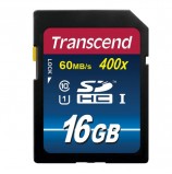 Карта памяти SDHC, 16 GB, TRANSCEND Premium 400x, UHS-I U1, 60 Мб/сек. (class 10), TS16GSDU1