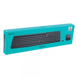 Набор беспроводной LOGITECH Wireless MK235, клавиатура, мышь 2 кнопки + 1 колесо-кнопка, черный, 920-007948