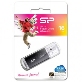 Флэш-диск 16 GB, SILICON POWER Ultima U02, USB 2.0, черный, SP16GBUF2U02V1K