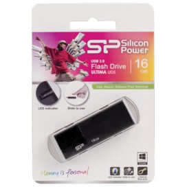 Флэш-диск 16 GB, SILICON POWER Ultima U05, USB 2.0, черный, SP16GBUF2U05V1K