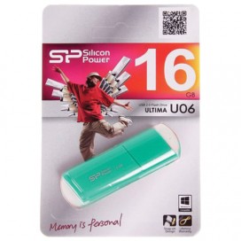 Флэш-диск 16 GB, SILICON POWER Ultima U06, USB 2.0, голубой, SP16GBUF2U06V1B