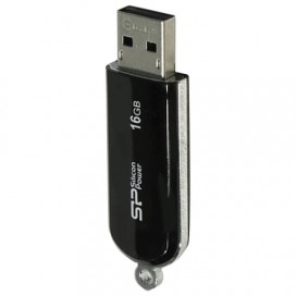 Флэш-диск 16 GB, SILICON POWER LuxMini 322, USB 2.0, черный, SP16GBUF2322V1K