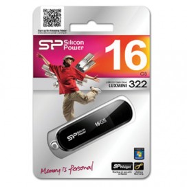 Флэш-диск 16 GB, SILICON POWER LuxMini 322, USB 2.0, черный, SP16GBUF2322V1K