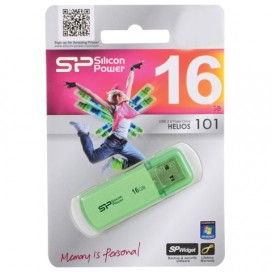 Флэш-диск 16 GB, SILICON POWER Helios 101, USB 2.0, зеленый, SP16GBUF2101V1N