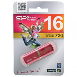 Флэш-диск 16 GB, SILICON POWER LuxMini 720, USB 2.0, металлический корпус, розовый, SP16GBUF2720V1H