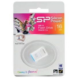 Флэш-диск 16 GB SILICON POWER Touch T06 USB 2.0, белый, SP16GBUF2T06V1W