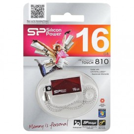 Флэш-диск 16 GB SILICON POWER Touch 810 USB 2.0, красный, SP16GBUF2810V1R