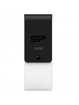 Флэш-диск 16 GB, SILICON POWER Mobile X21, OTG+USB 2.0, металлический корпус, черный, SP16GBUF2X21V1K