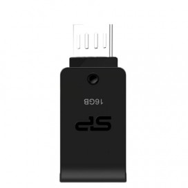 Флэш-диск 16 GB, SILICON POWER Mobile X21, OTG+USB 2.0, металлический корпус, черный, SP16GBUF2X21V1K