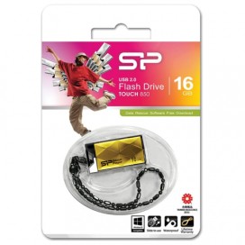 Флэш-диск 16 GB, SILICON POWER Touch 850, USB 2.0, металлический корпус, янтарный, SP16GBUF2850V1A