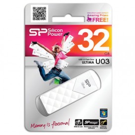 Флэш-диск 32 GB SILICON POWER Ultima U03 USB 2.0, белый, SP32GBUF2U03V1W