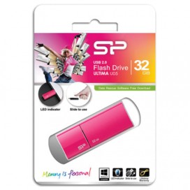 Флэш-диск 32 GB SILICON POWER Ultima U05 USB 2.0, розовый, SP32GBUF2U05V1H